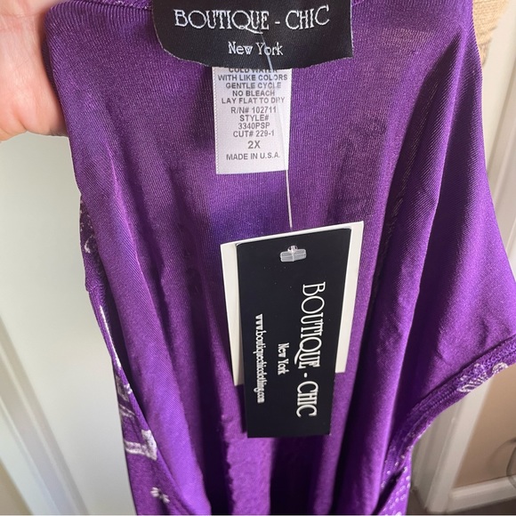 Boutique chic 2X Plus Size Blouse Top Paisley Multicolor Sleeveless NWT Weekend - Picture 13 of 14